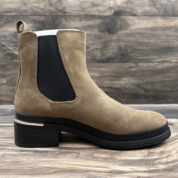 NIB Kenneth Cole Levon 2.0 Welt Chelsea Suede Ankle Boots Bootie Dark Taupe 8.5M - Picture 6 of 11